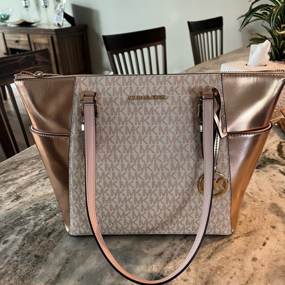 Michael Kors Metallic and Pink Tote